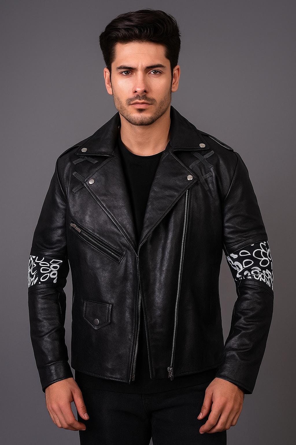 Punk Leather Jacket - Etsy