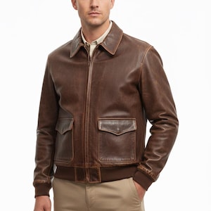 Indiana Jones Leather Bomber Jacket, Distressed Vintage Style, Cosplay Costume
