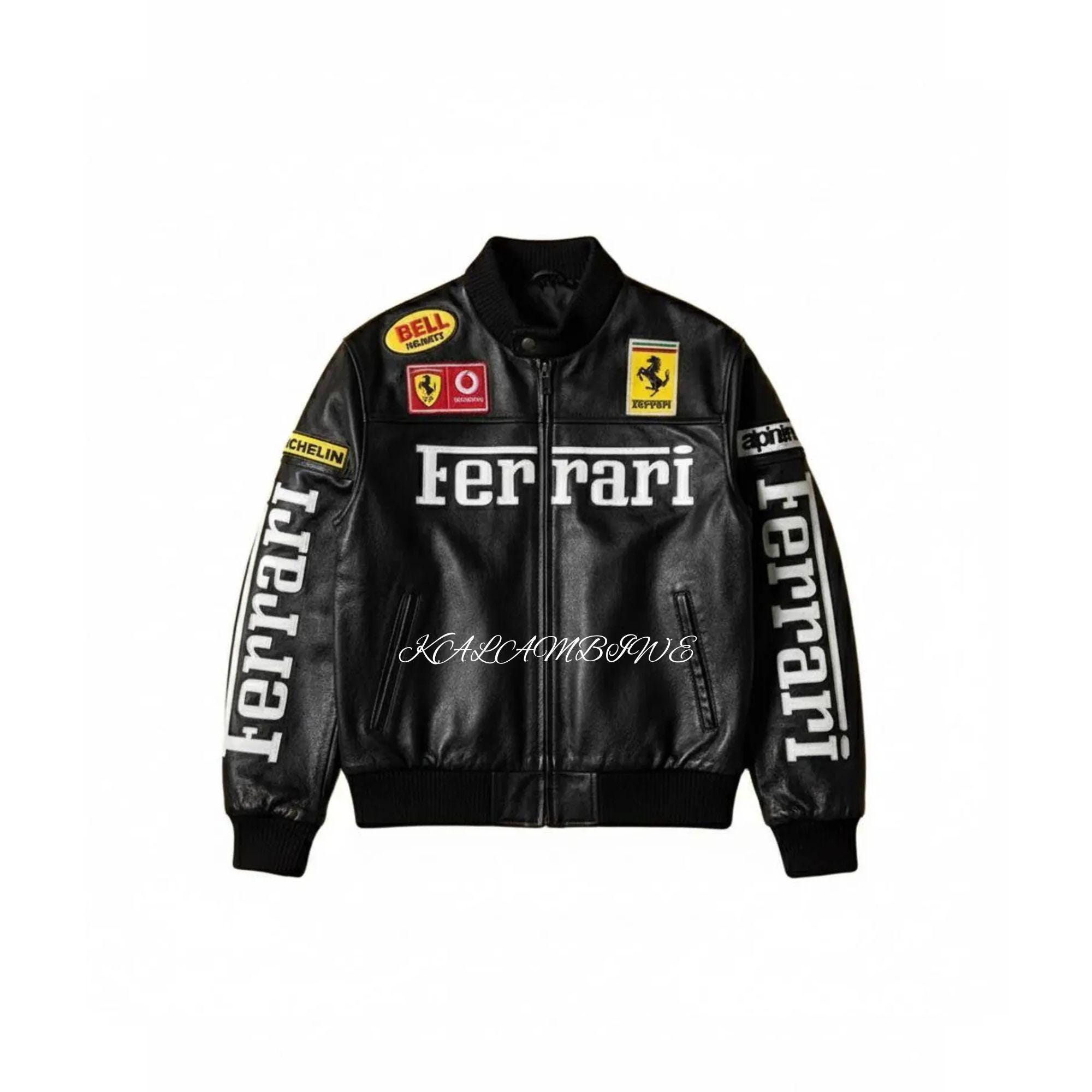 Ferrari レザー ジャケット 黒 Leather ferrari jacket - Etsy 日本