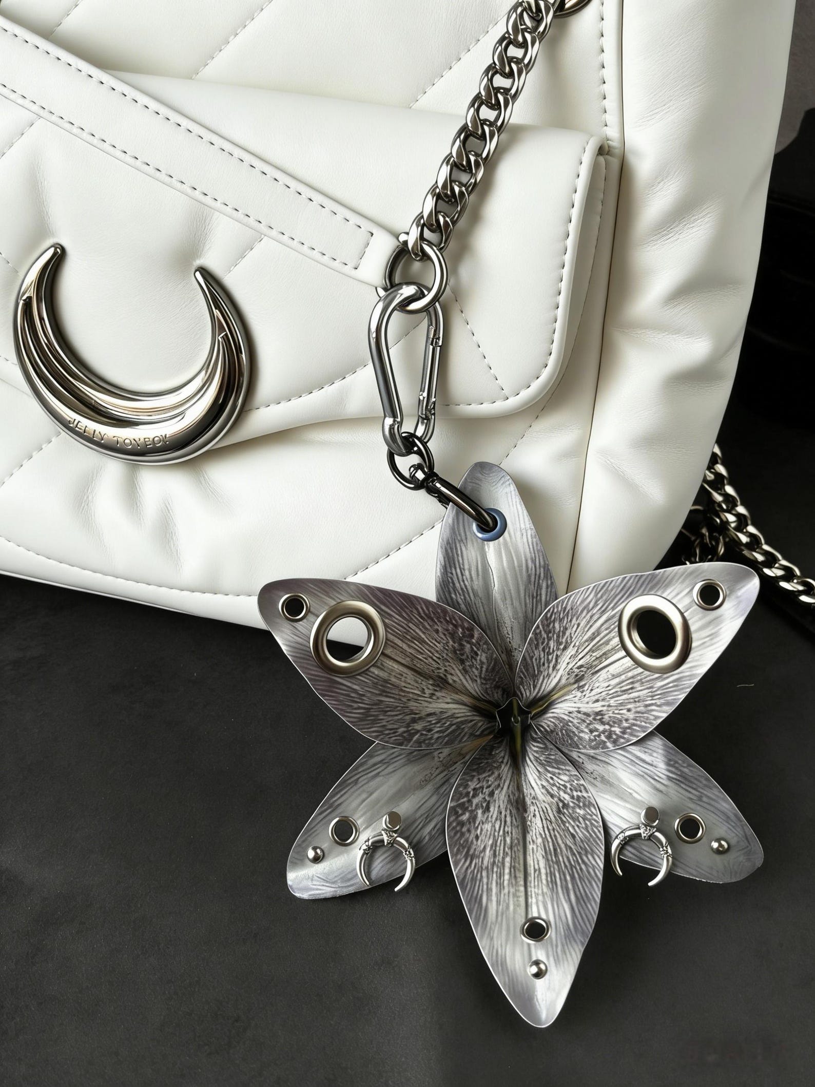 Piercing Keychain Orchid Lily Bag Charm, Keychain With Piercing, Dark Gothic Style ...