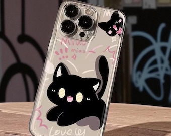Funda transparente FelineFury con diseño de gato enfadado para iPhone