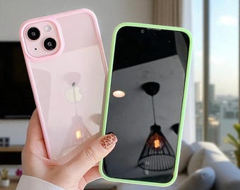 Funda Candy Bumper para iPhone: cubierta de silicona a prueba de golpes, parte trasera transparente