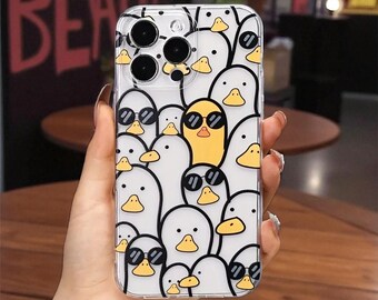 Funda transparente para iPhone MoodyWhisker: funda con diseño de gato gruñón para la serie iPhone