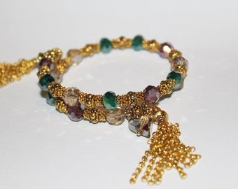 Pulsera de Hamsa con cuentas hecha a mano: amuleto de ojo malvado de cristal
