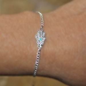 Hamsa bracelet, Hamsa charm bracelet, Evil eye bracelet, charm bracelet, Hamsa, hamsa, hamsa, silver necklace