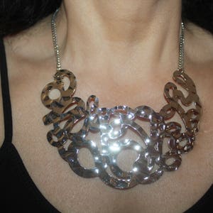silver necklace, large necklace, boho jewelry, boho necklace, tribal necklace, tribal jewelry