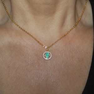 Dainty Opal Hamsa necklace,small Opal Hamsa,blue opal Hamsa, Gold necklace, Gold Hamsa necklace, Gold Opal hamsa necklace, hamsa necklace