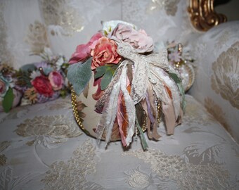 Abóbora Shabby Chic feita à mão: Decoração de mesa de Ação de Graças (diâmetro de 50 cm)