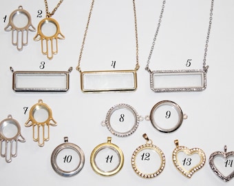Floating Charm Locket Necklace: Personalized Memory Keepsake