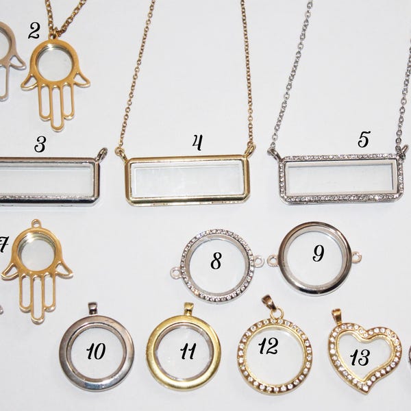 Floating Charm Locket Necklace: Personalized Memory Keepsake