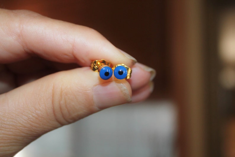 gold earring eye earrings 14K Gold Filled Stud Earrings gold studs studs Small evil eye earrings Evil eye earrings