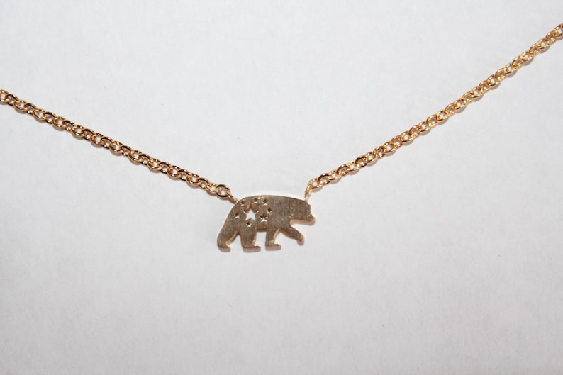 Tiny Bear Necklace Bear Necklace Bear Charm Necklace Dainty Etsy