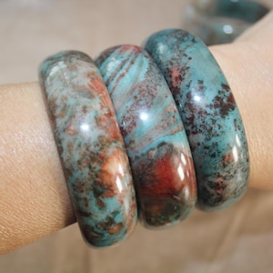 Natürlicher Türkis Armreif Armband: Stein & Jade