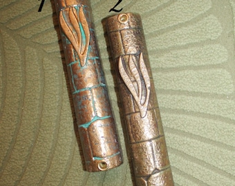 Caja de mezuzá de resina hecha a mano: Casa de mezuzá judía decorativa (15,2 x 2,5 cm)