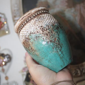 Hand Decorated Terra Cotta Flower Pot: Unique Painted Planter (5.5x4")