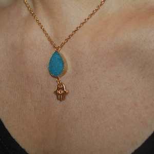 Hamsa necklace, Hamsa charm, gold Hamsa pendant, Hamsa charm, Hamsa necklace, Gold Hamsa