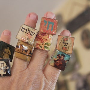adjustable rings, customized rings, vintage rings, cameo rings, horse rings, chai rings, shalom rings, hamsa rings
