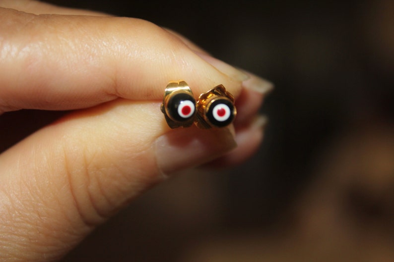 gold earring eye earrings 14K Gold Filled Stud Earrings gold studs studs Small evil eye earrings Evil eye earrings