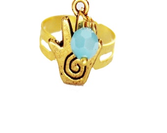 Hamsa ring, gold plated ring, evil eye ring, Hamsa, evil eye, adjustable ring, metal ring