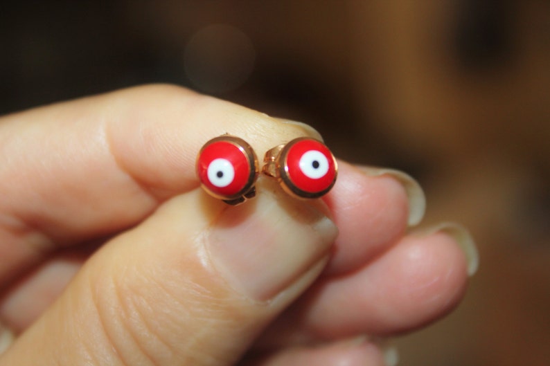 gold earring eye earrings 14K Gold Filled Stud Earrings gold studs studs Small evil eye earrings Evil eye earrings