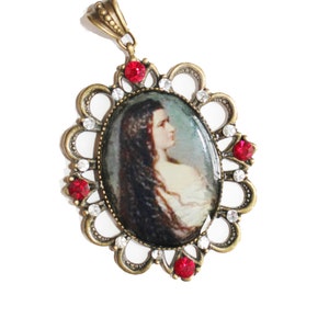 Cameo necklace, Charm necklace, Vintage necklace, Cameo charm necklace,