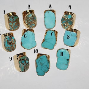 turquoise ring, gold ring, adjustable ring, turquoise gold ring, statement ring