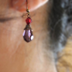 dangle earrings, crystal earrings, small earrings,bridal earrings, bridesmaid earrings, teardrop earrings, vintage earrings image 3
