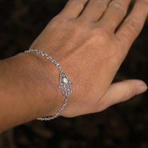 Hamsa bracelet, Hamsa charm bracelet, Evil eye bracelet, charm bracelet, silver Hamsa bracelet, silver Hamsa