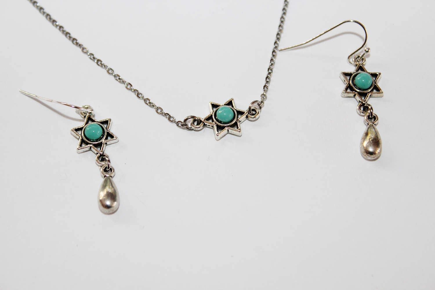 チベットシルバーのダビデの星ネックレス：ユダヤ教のバト