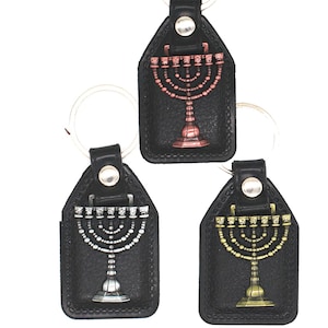 Menorah Keychain: Jewish Symbol Keyring