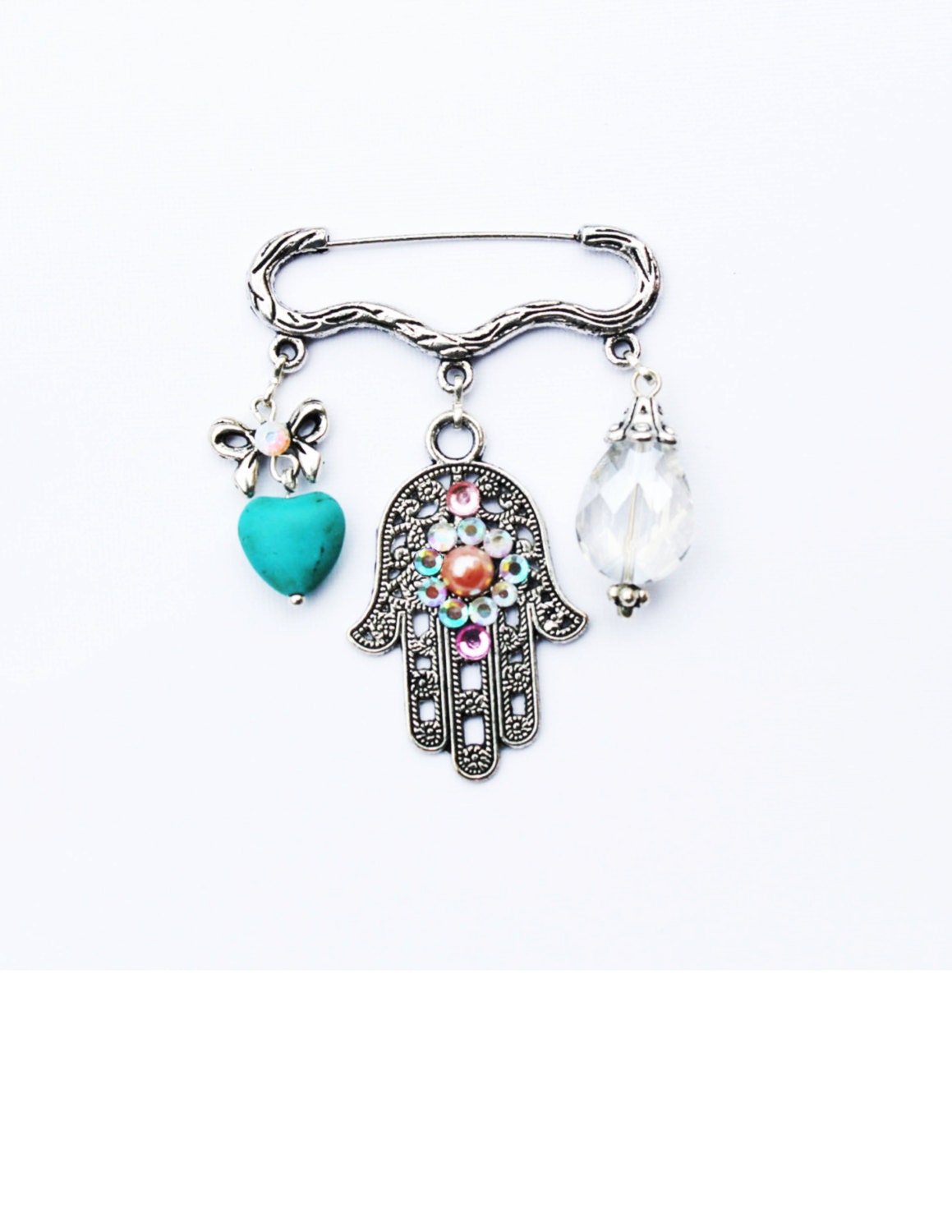 Hamsa Charm brooch charm collection brooch safety pin charm Etsy