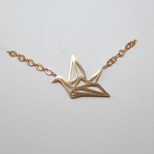 Origami bird necklace, Dainty necklace, tiny necklace, small bird necklace, tiny bird necklace