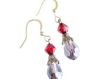 dangle earrings, crystal earrings, small earrings,bridal earrings, bridesmaid earrings, teardrop earrings, vintage earrings