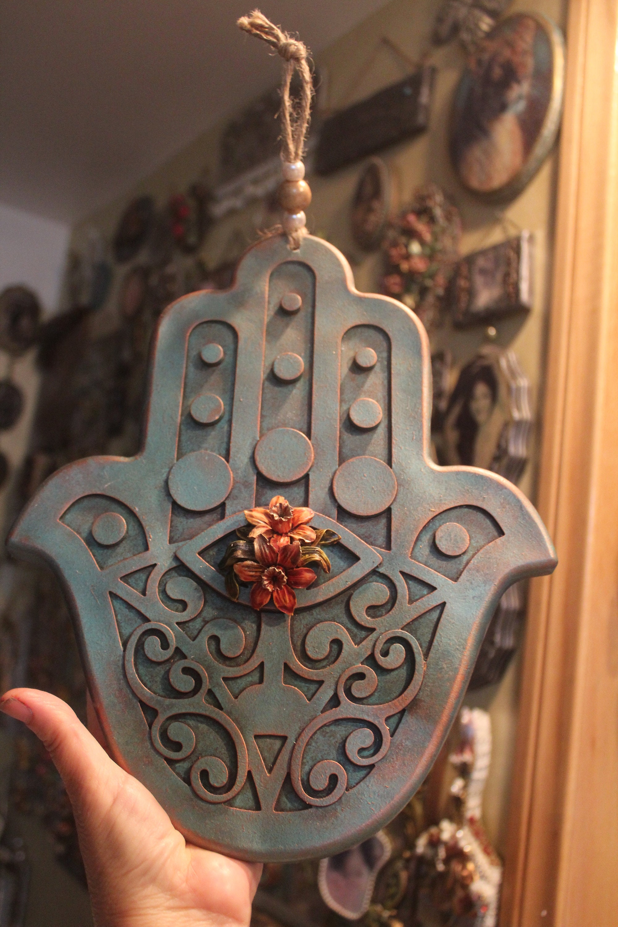 Hamsa Wall Hanging Hanging Hamsa Hamsa Wall Hamsa Home Etsy