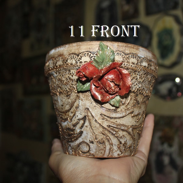 Terra cotta pot, decorated ceramic planters, decorative planters, planters, pots, flower pots, plants, flower pot, decorated flower pot