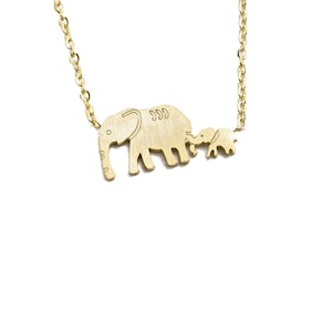 Mom and baby elephant, Tiny elephant necklace, Elephant necklace, Elephant charm necklace, Elephant pendant, dainty elephant necklace