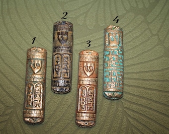 Mezuzá de resina hecha a mano: decoración judía para el hogar (sin pergamino)