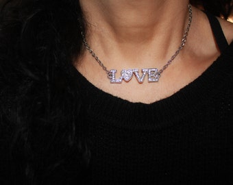 Love Charm Necklace: Elegant Silver Pendant