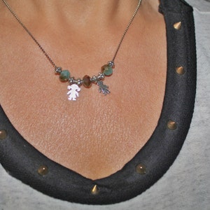 children charm necklace, silver necklace, charm necklace, kids charm, baby charm necklace