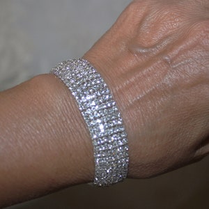 Rhinestone Crystal Bracelet: Multi-Layer Silver Bracelet