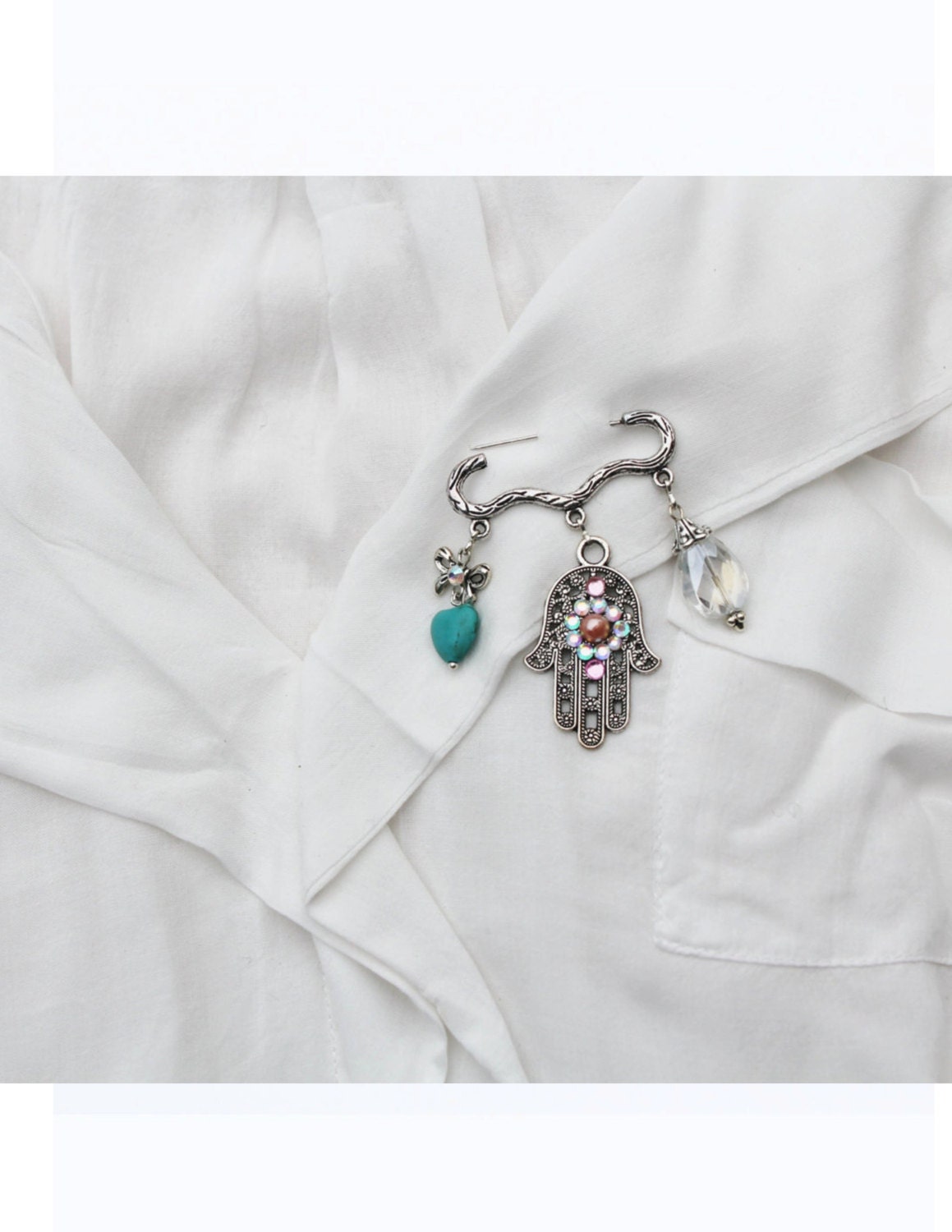 Hamsa Charm brooch charm collection brooch safety pin charm Etsy