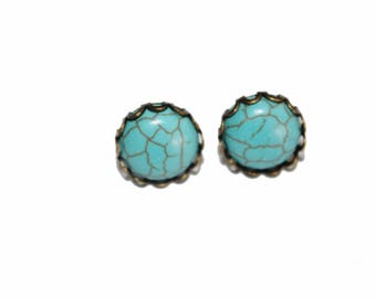 Turquoise earrings, stud earrings, turquoise studs, small studs earrings