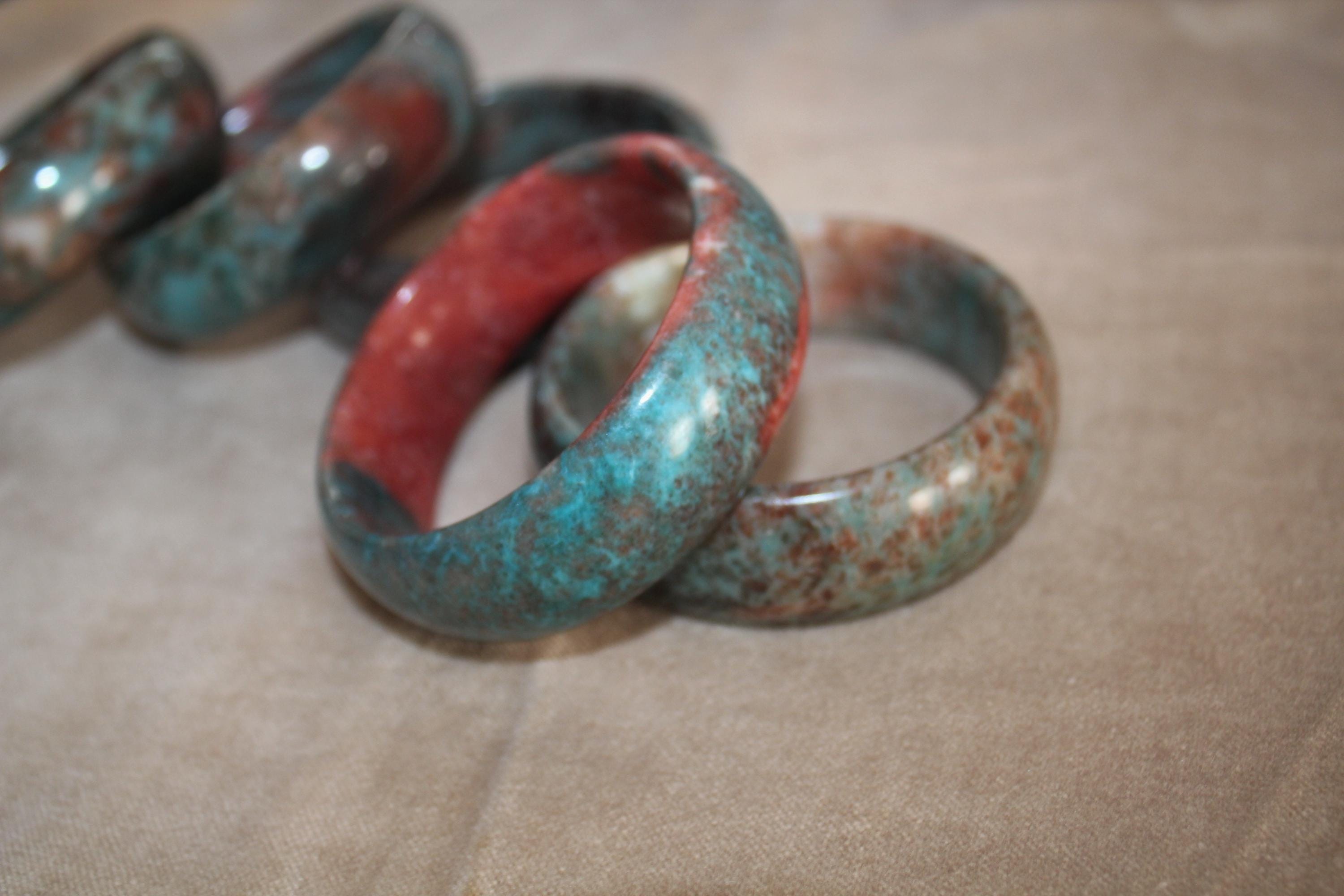 Natural Turquoise Bangle Bracelet: Stone & Jade, Wide Bracelet - Etsy
