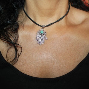 Hamsa necklace, Hamsa charm necklace, evil eye charm necklace, evil eye, silver hamsa, hamsa charm