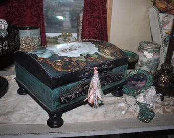 Handmade Vintage Style Wooden Jewelry Box