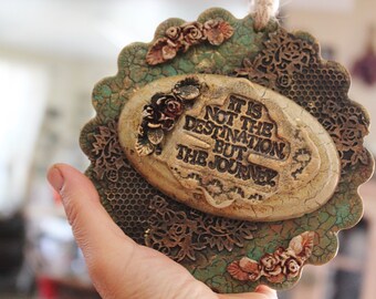 Handmade Stone Wall Plaque: Inspirational Quote Decor