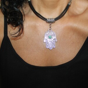 Hamsa necklace, Hamsa charm necklace, evil eye charm necklace, evil eye, silver hamsa, hamsa charm