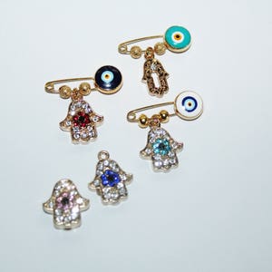 Épingle bébé mauvais œil Hamsa : broche de la collection Charm