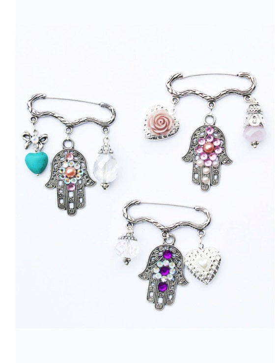 Hamsa Charm Brooch Charm Collection Brooch Safety Pin Charm Etsy