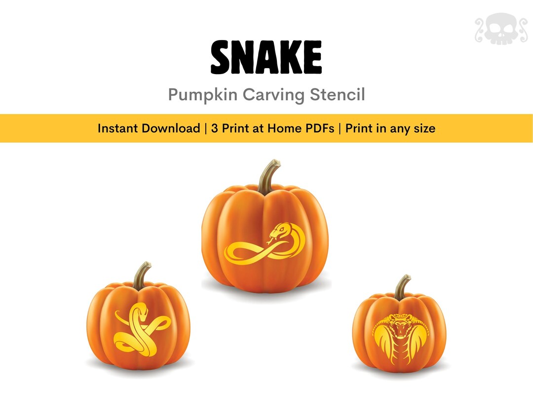 SNAKE Pumpkin Stencil Scary & Spooky Serpent Reptile Carving Ideas